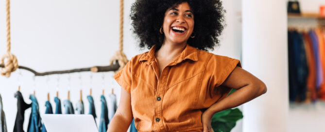 Retailer smiling after engaging a fractional CFO