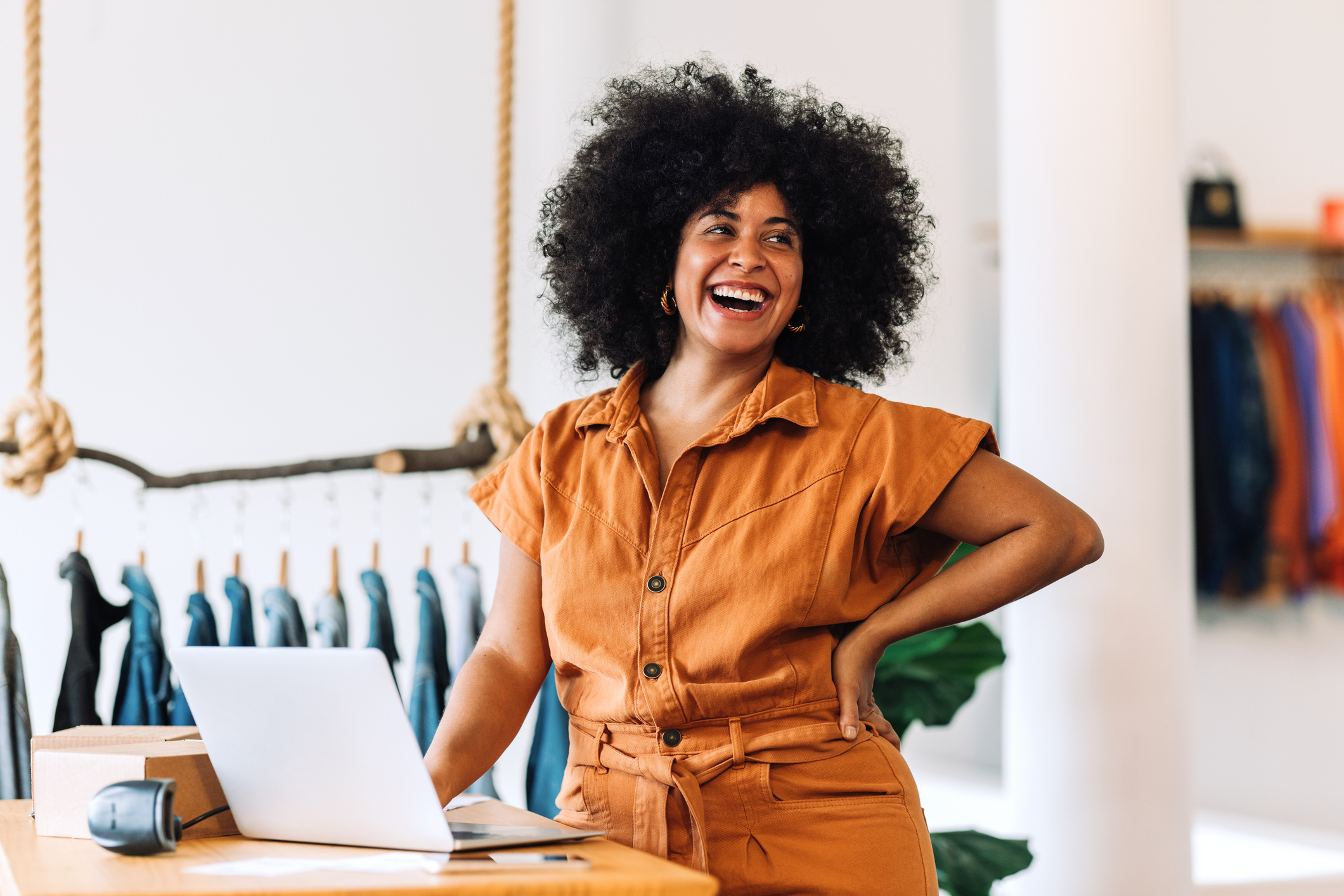 Retailer smiling after engaging a fractional CFO